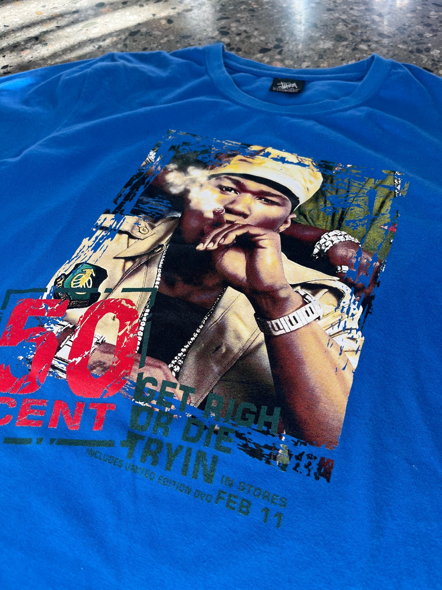 (M) Stussy x 50 cent Collab tee boot