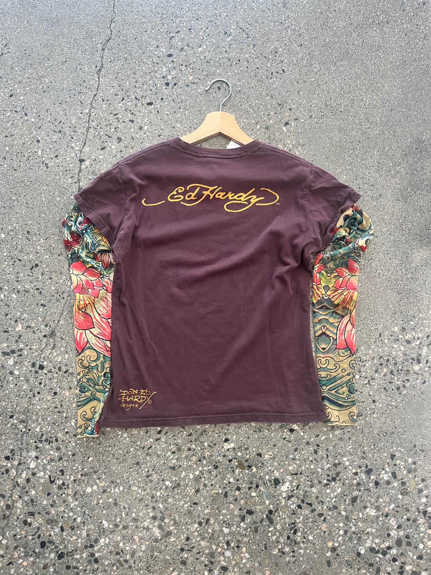 (Women’s M) Ed Hardy Brown LS Top