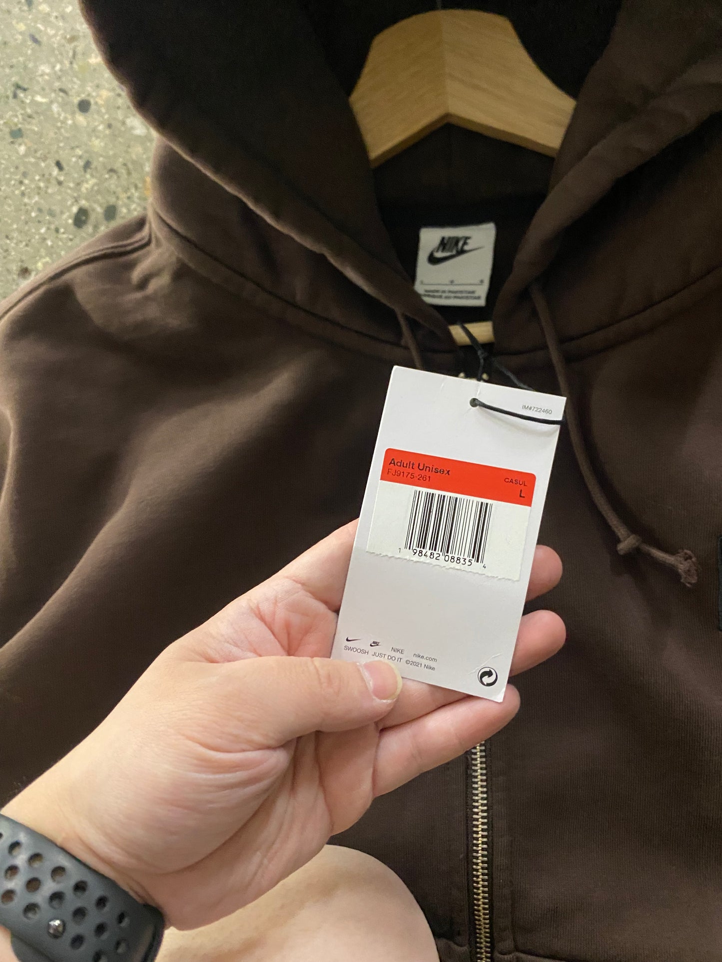 (L) BNWT Stussy Nike Brown Zip