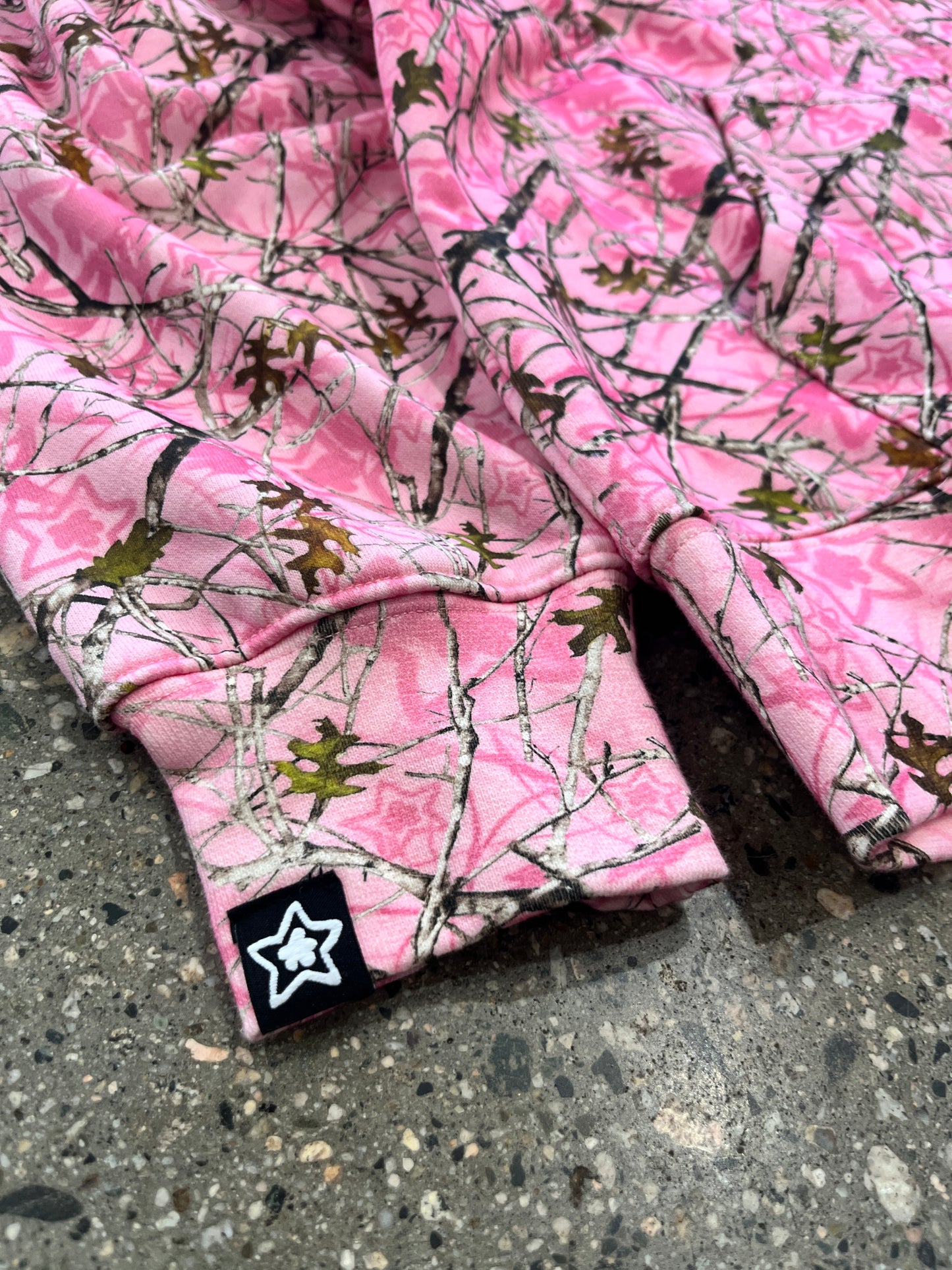 (L/XL) The Star Team Real Tree Pink Full ZIp Hoodie