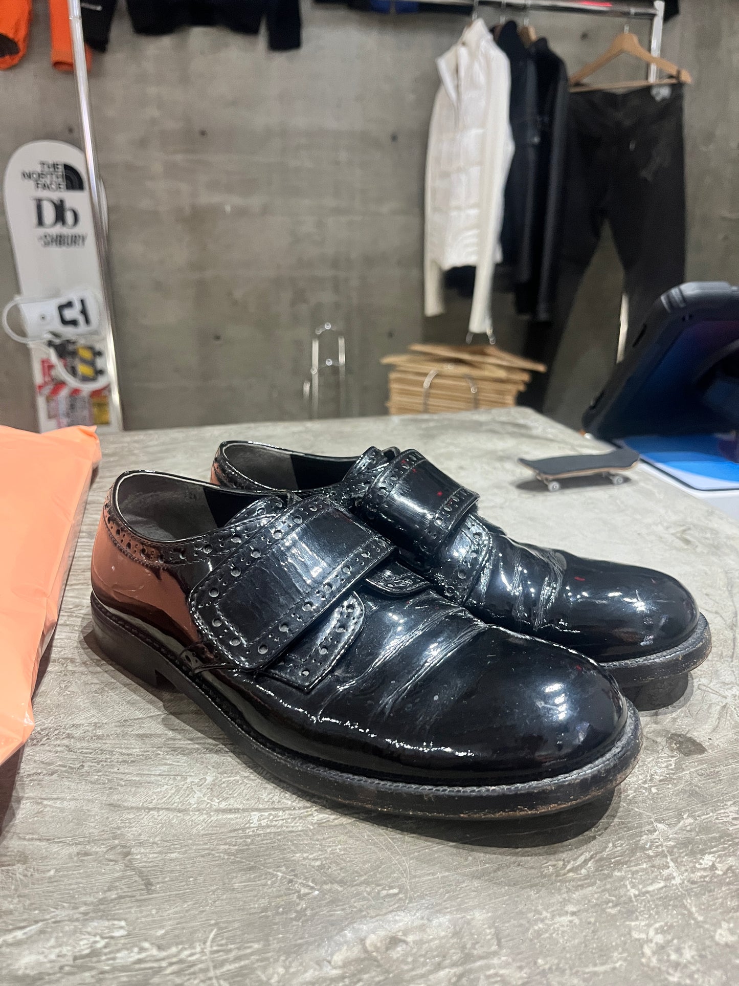 (Womens 5.5) Comme Des Garcon Tricot Patent Leather Shoe