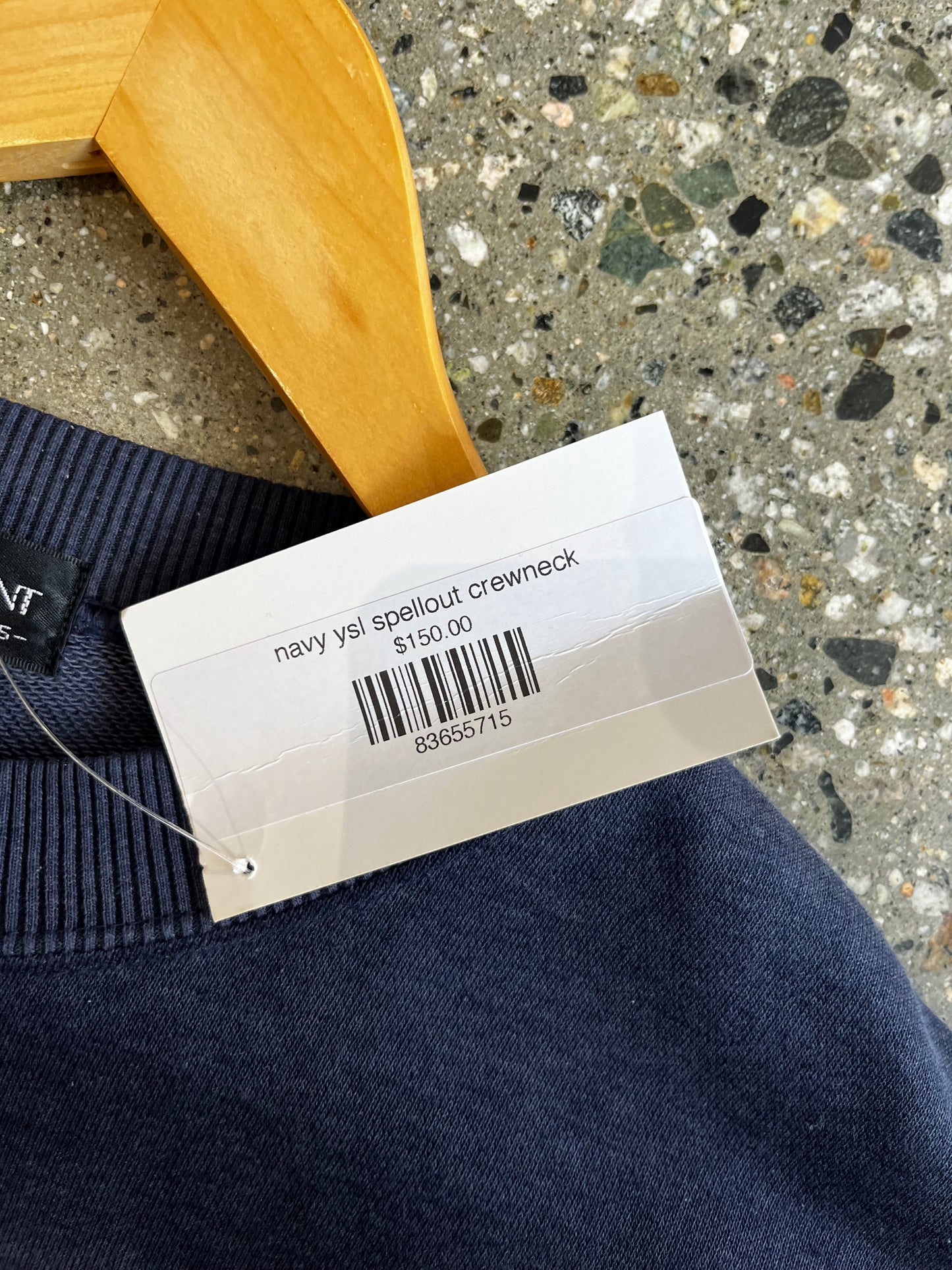 (Large) Vintage 90s Navy ysl spellout crewneck