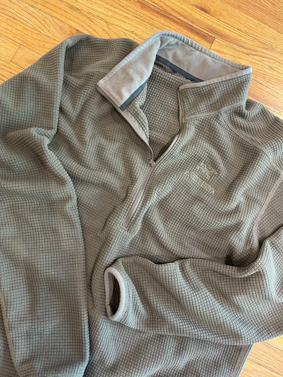 (Men’s L-XL) Arc’teryx Waffle Polartec 1/2 Zip Olive