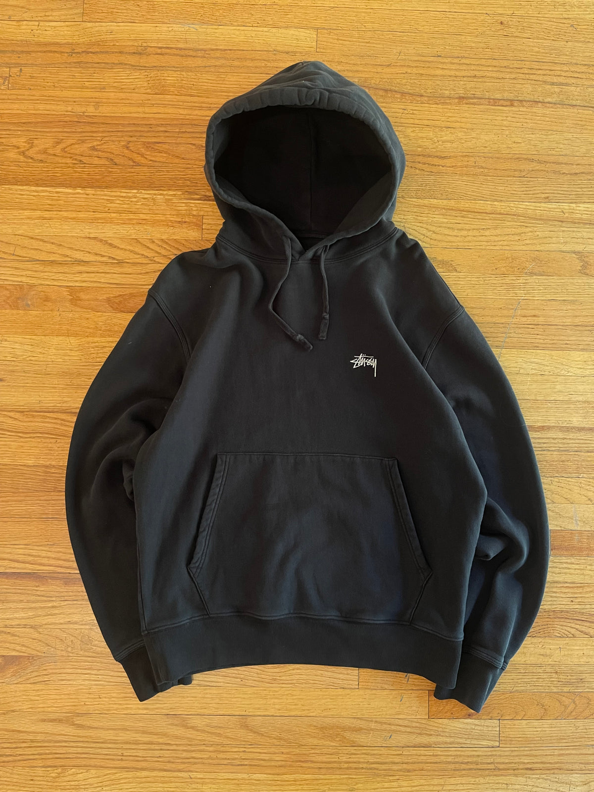 Black Stussy Spellout Hoodie
