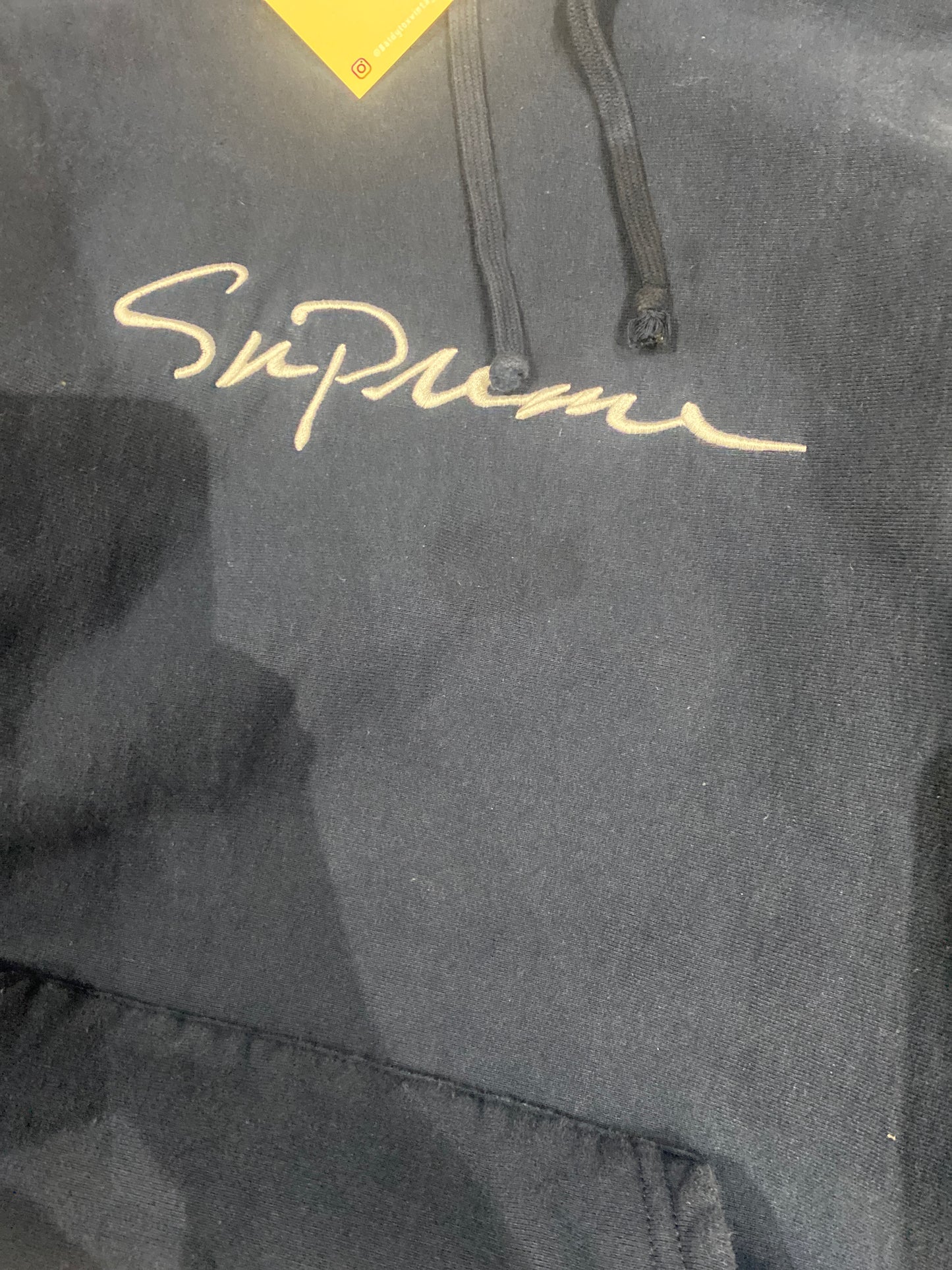 (m) Supreme Cursive Thick Hoodie FW18