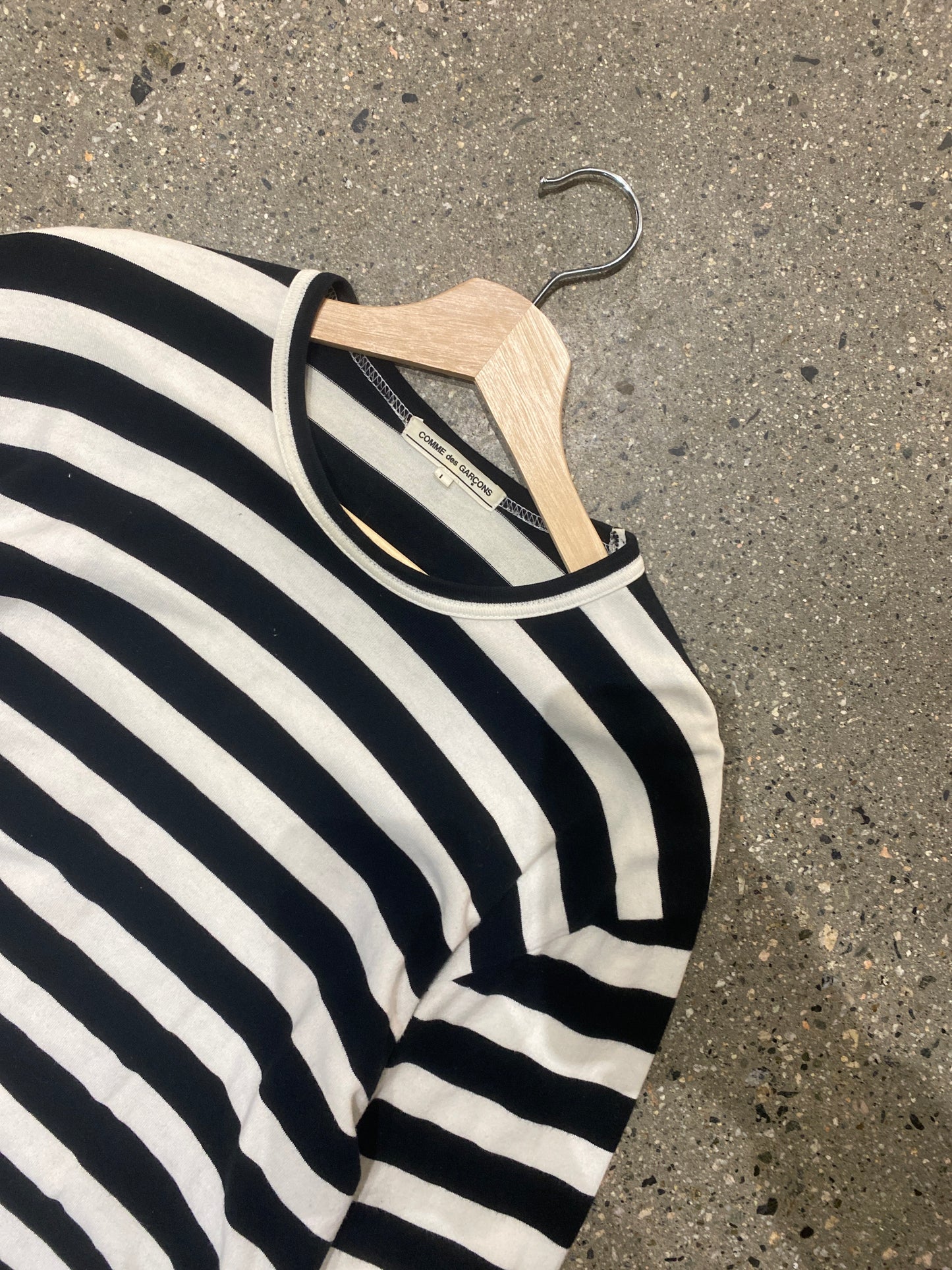 (S) CDG STRIPED LS