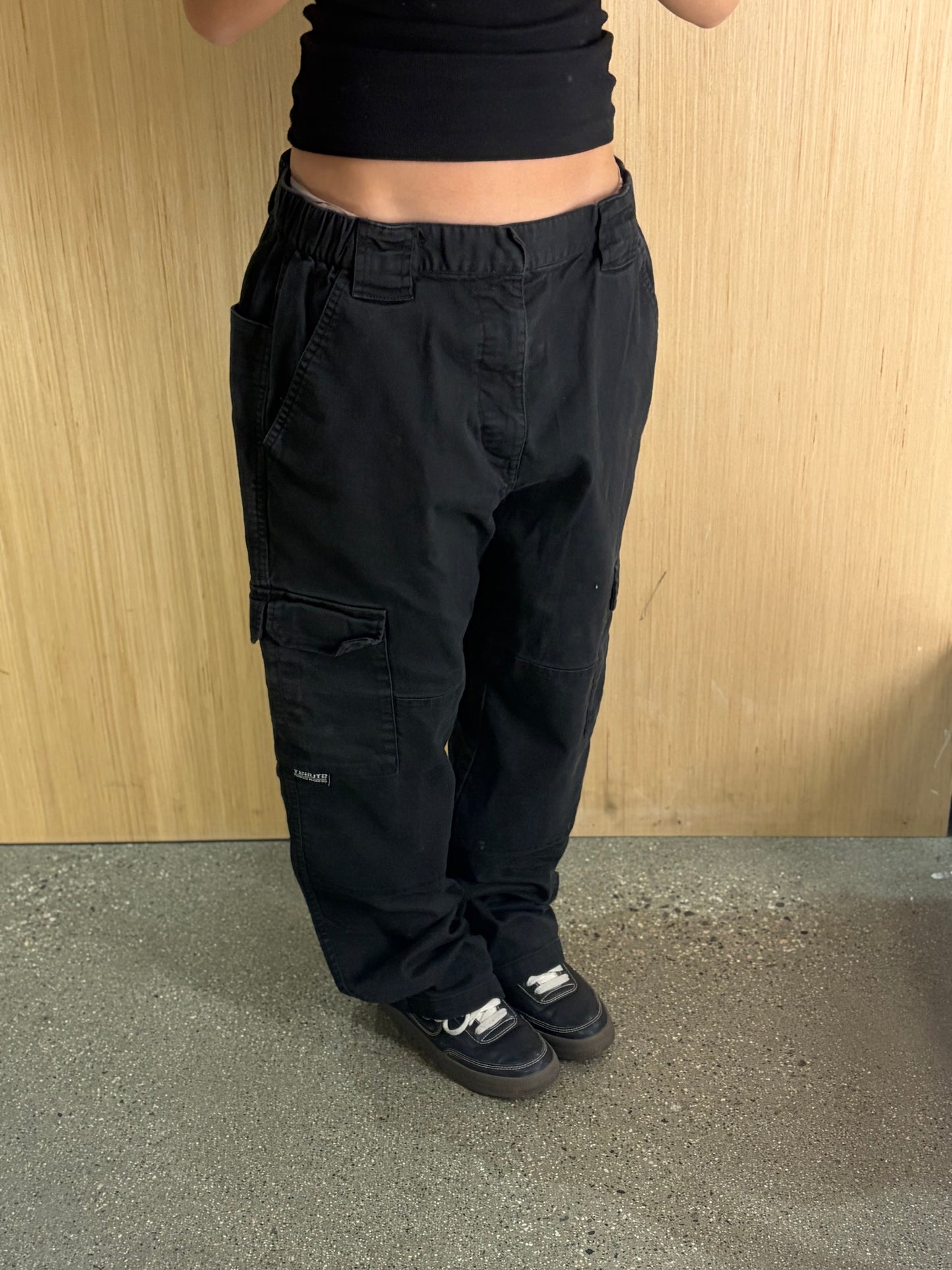 (S) Stussy Black Cargo Pants