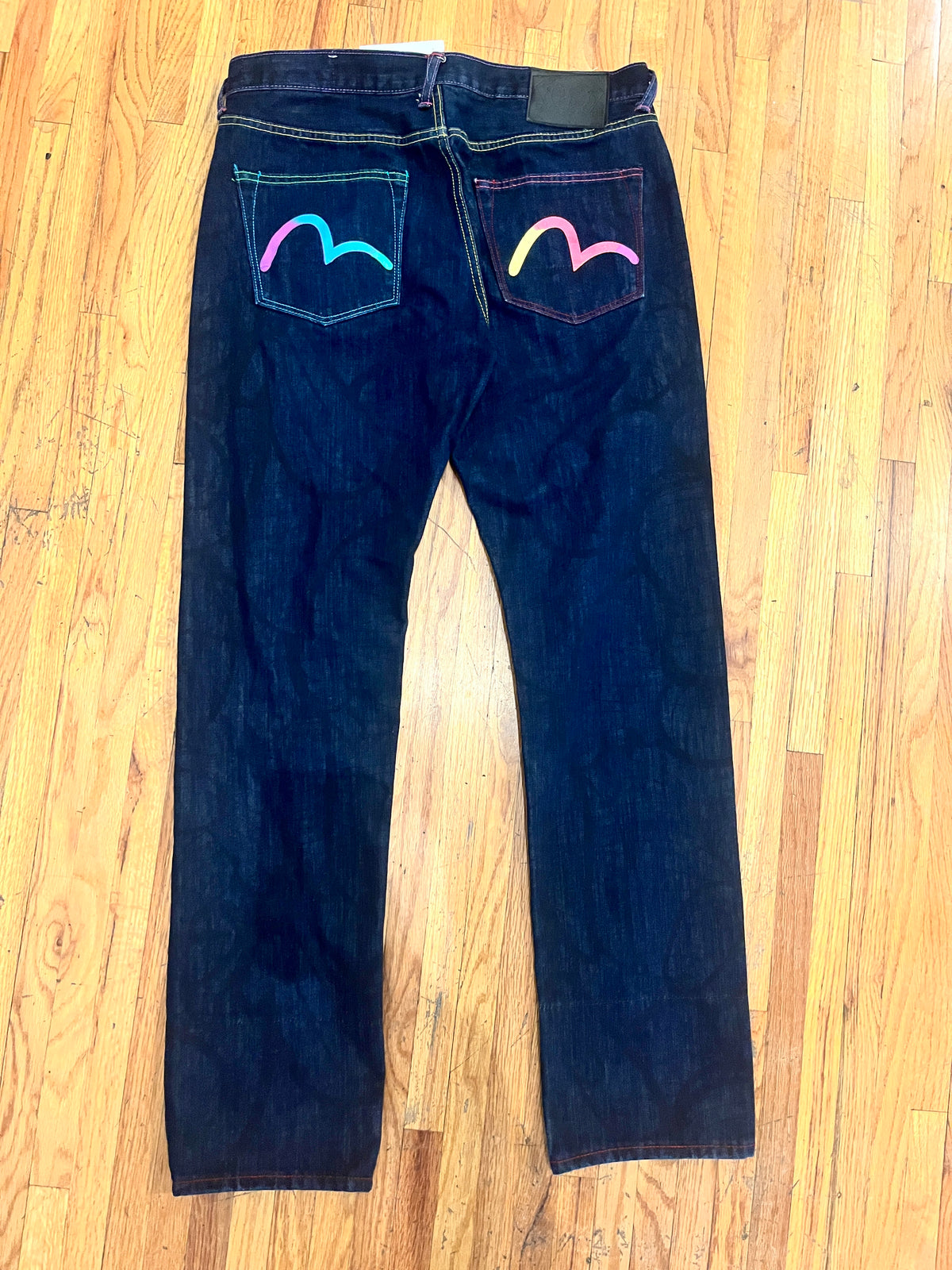 (L) “36” Evisu Dark Wash Denim