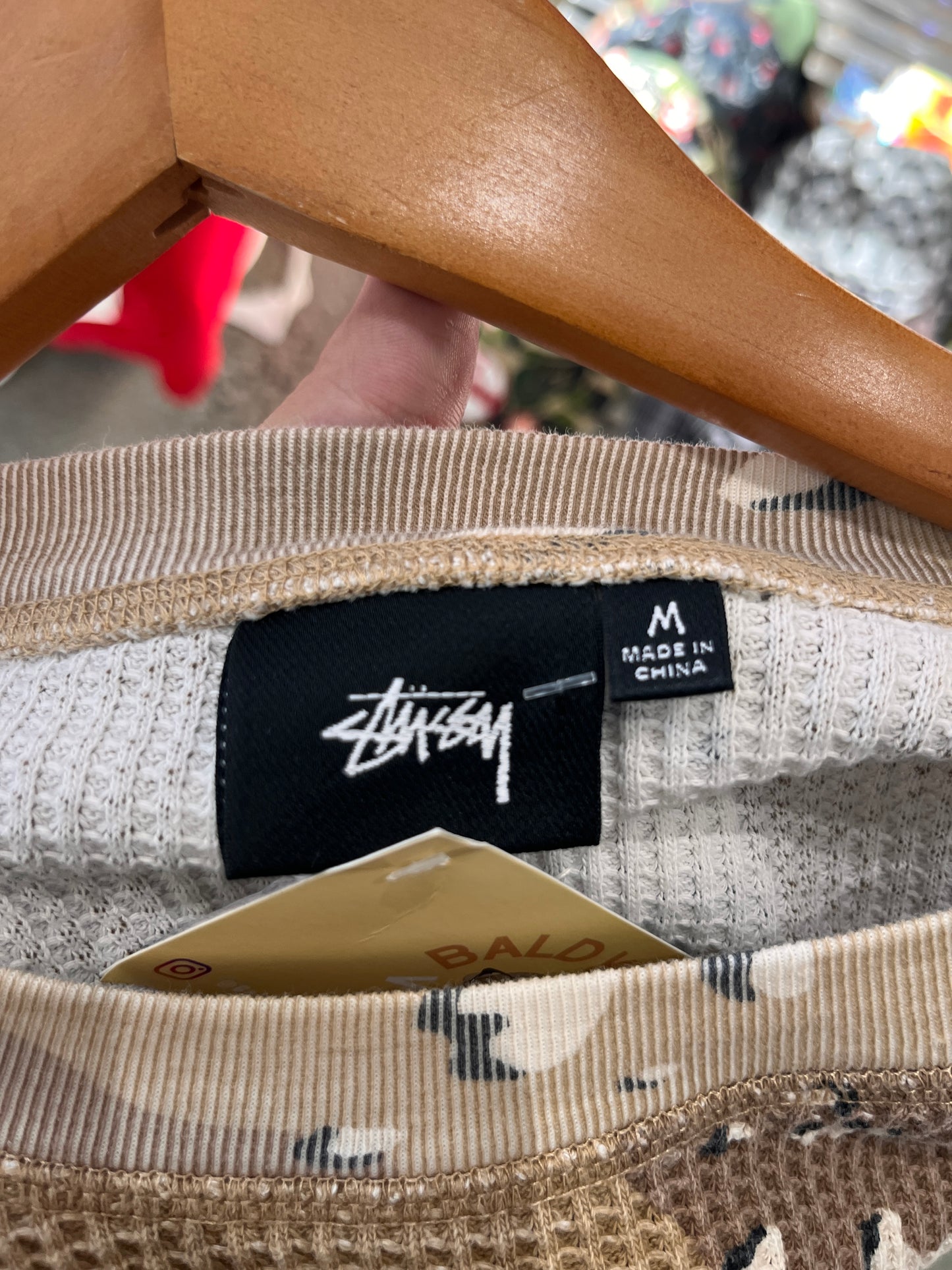 (M) Stussy Camo Thermal Script