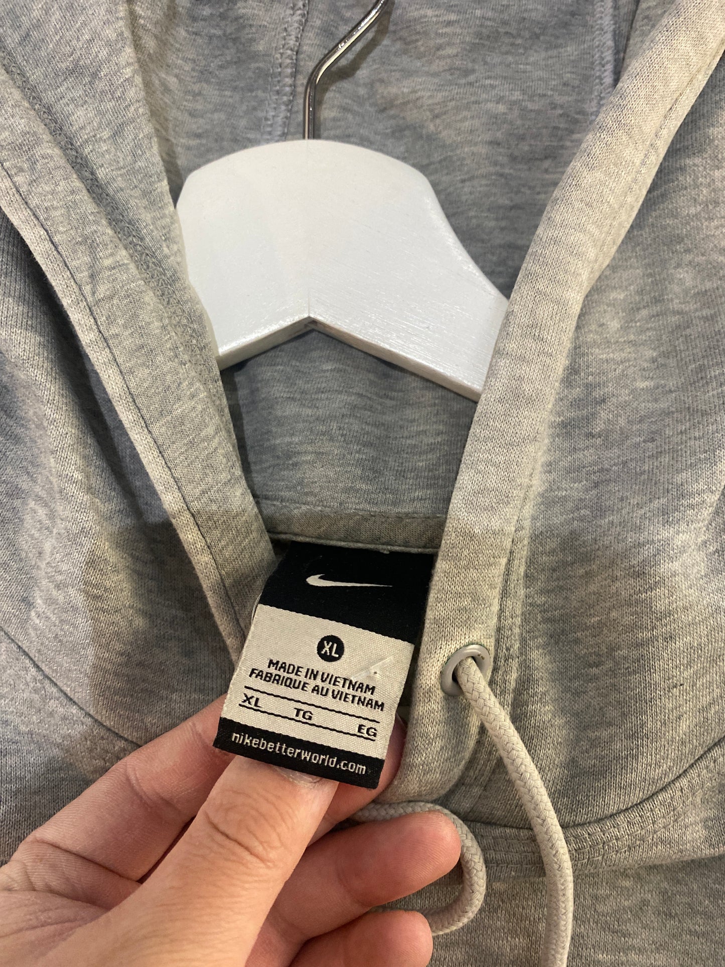 (XL) 2010s Grey Nike Center Swoosh Hoodie