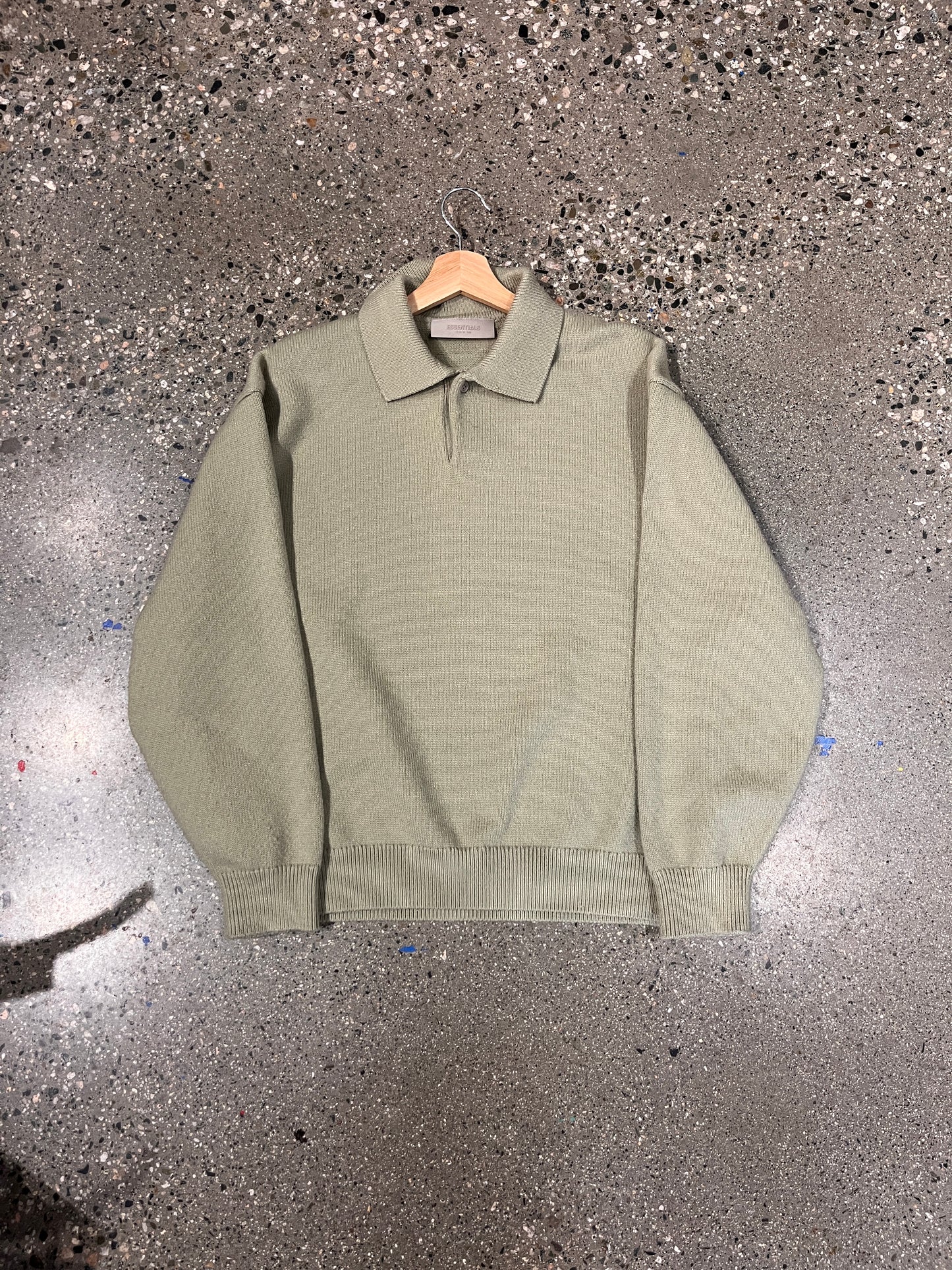 (XS) Essentials Sage Green Knit Polo