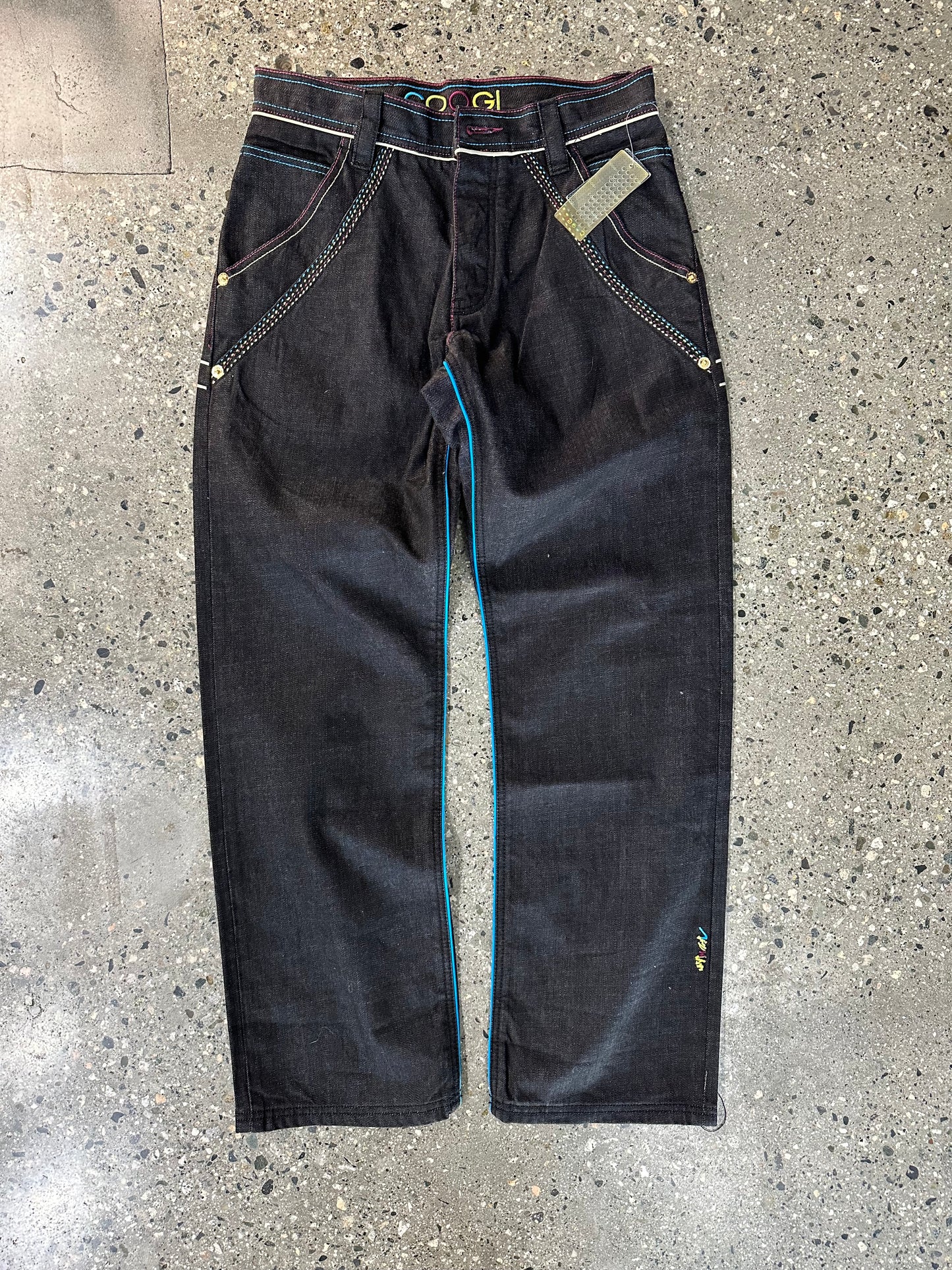 (W30) Coogi Embroidered Sword Raw Denim