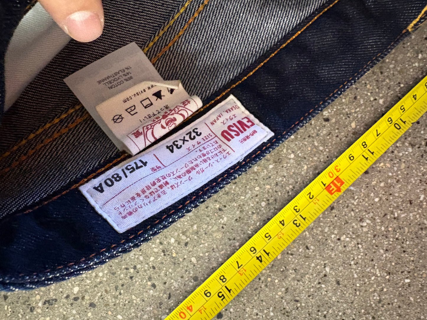 (32”) Evisu Raw Denim Selvedge Daicock