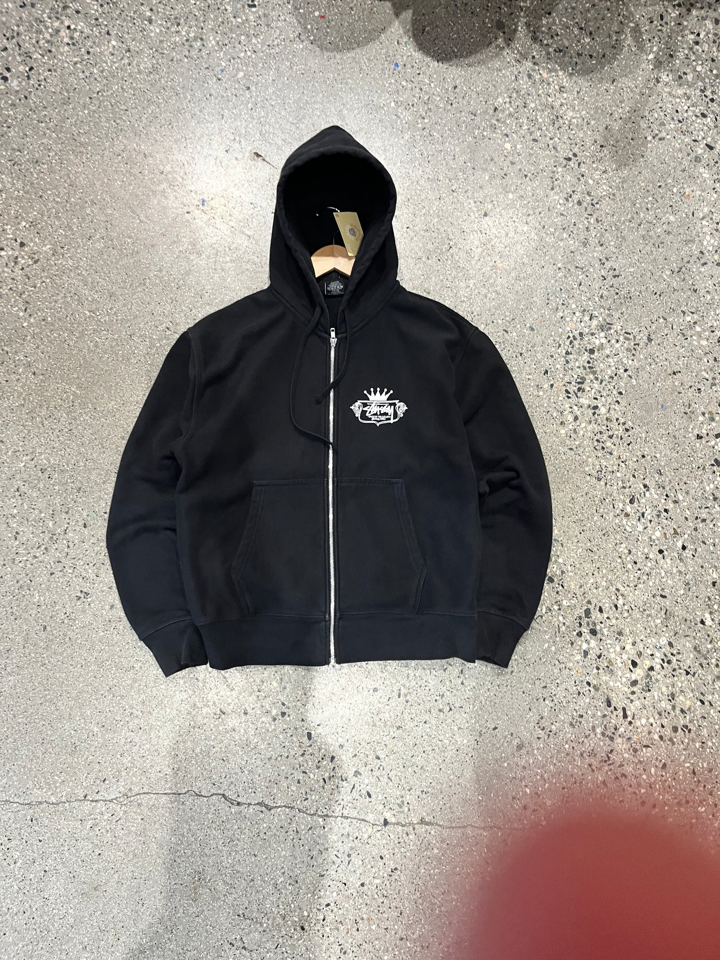 (m) Stussy built to last black zip