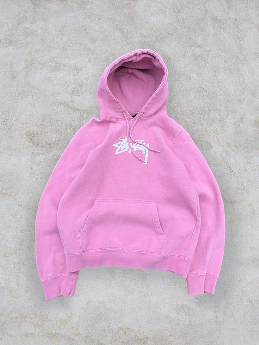 (S) Bubblegum Pink Stussy Script Hoodie