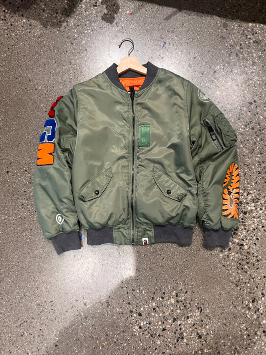 (S) Bape MA-1 Olive Bomber Jacket