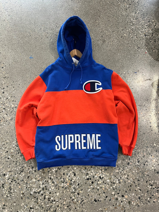 (XL) Supreme x Champion Striped Hoodie SS14