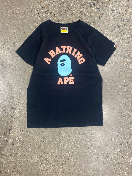 (Womens S) Bape Script Logo Tee Black