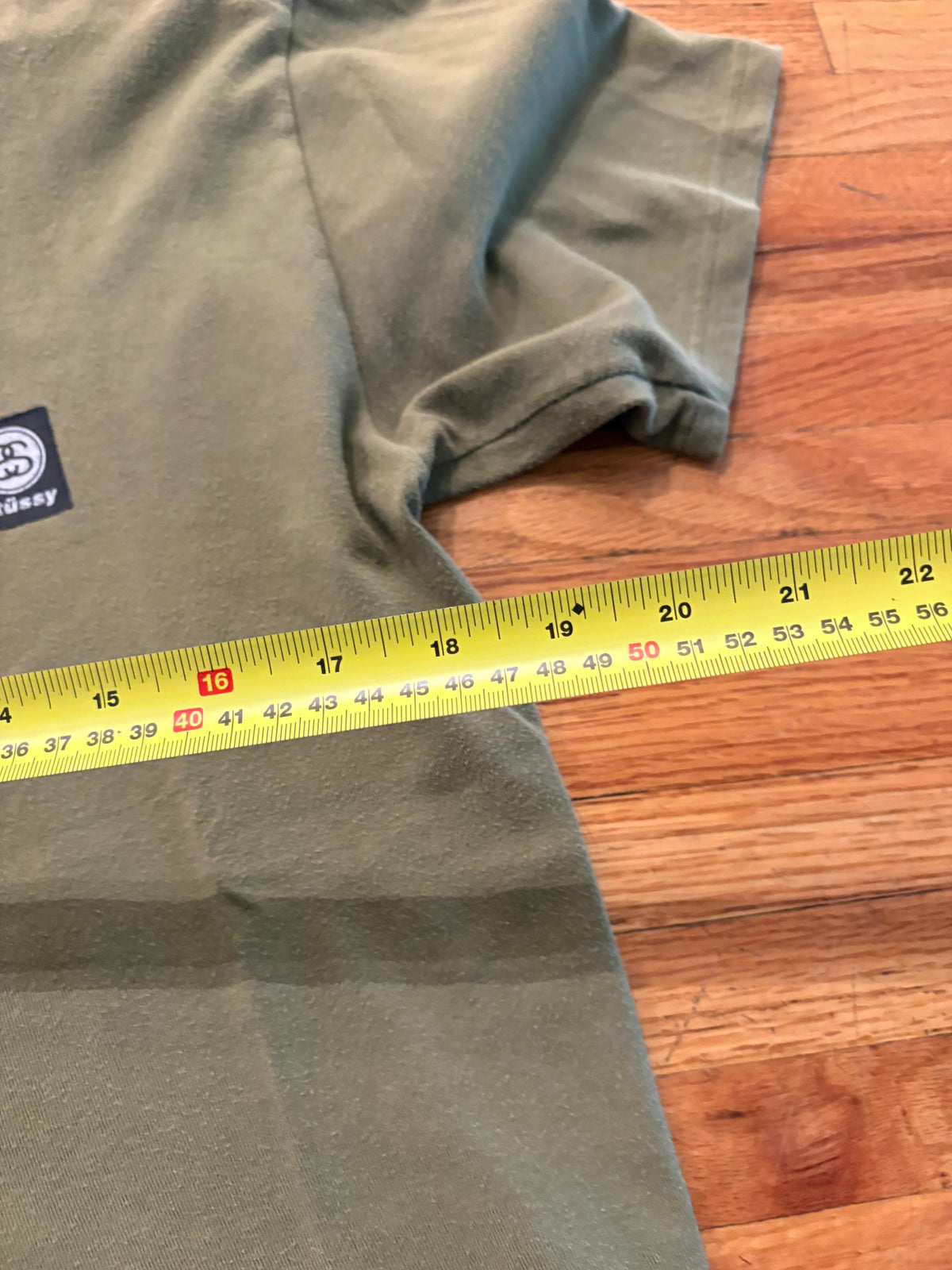 (M) Olive Green Stussy Patch Tee