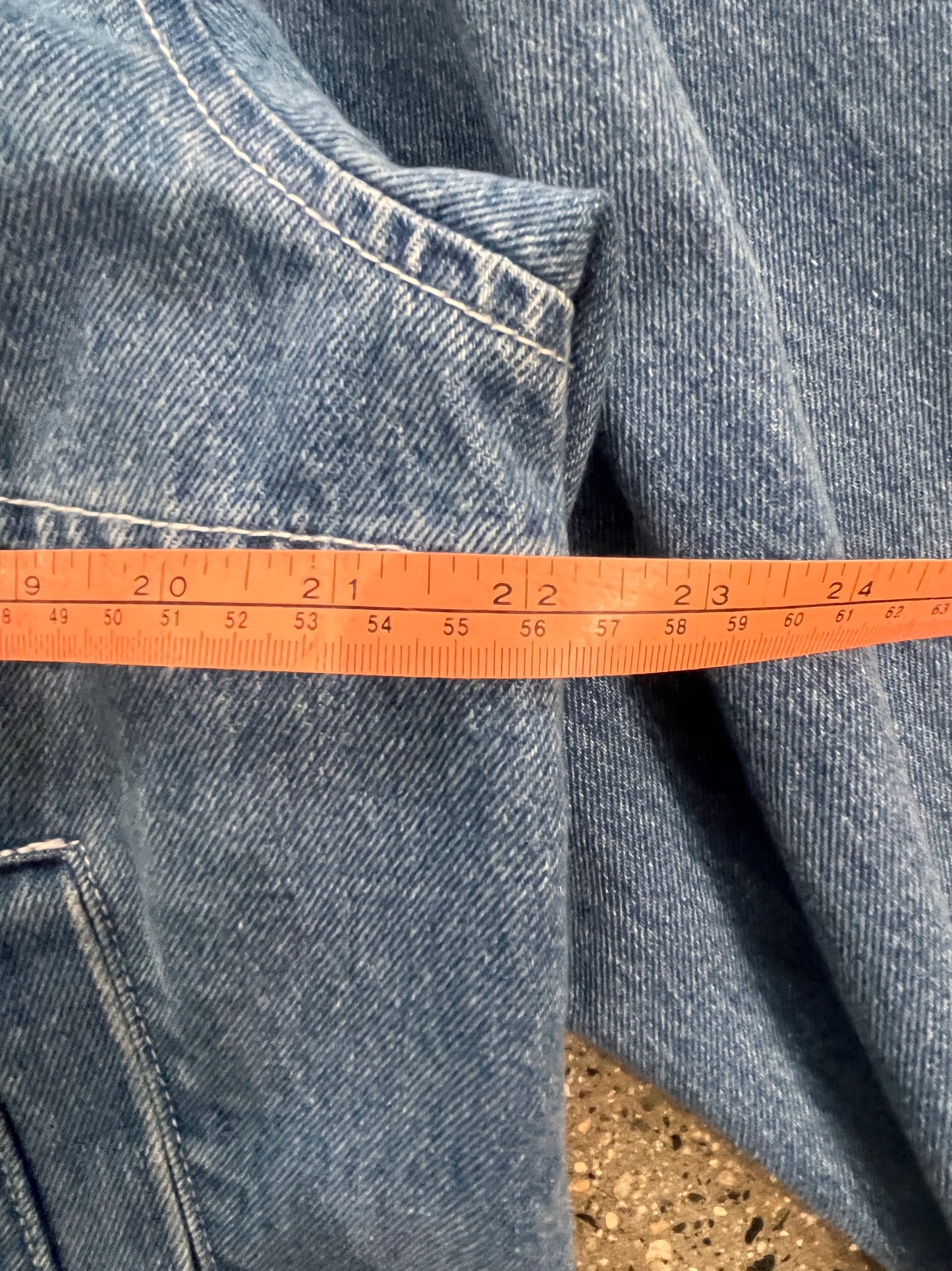 (M) Stussy Blue Hooded Denim Work Jacket
