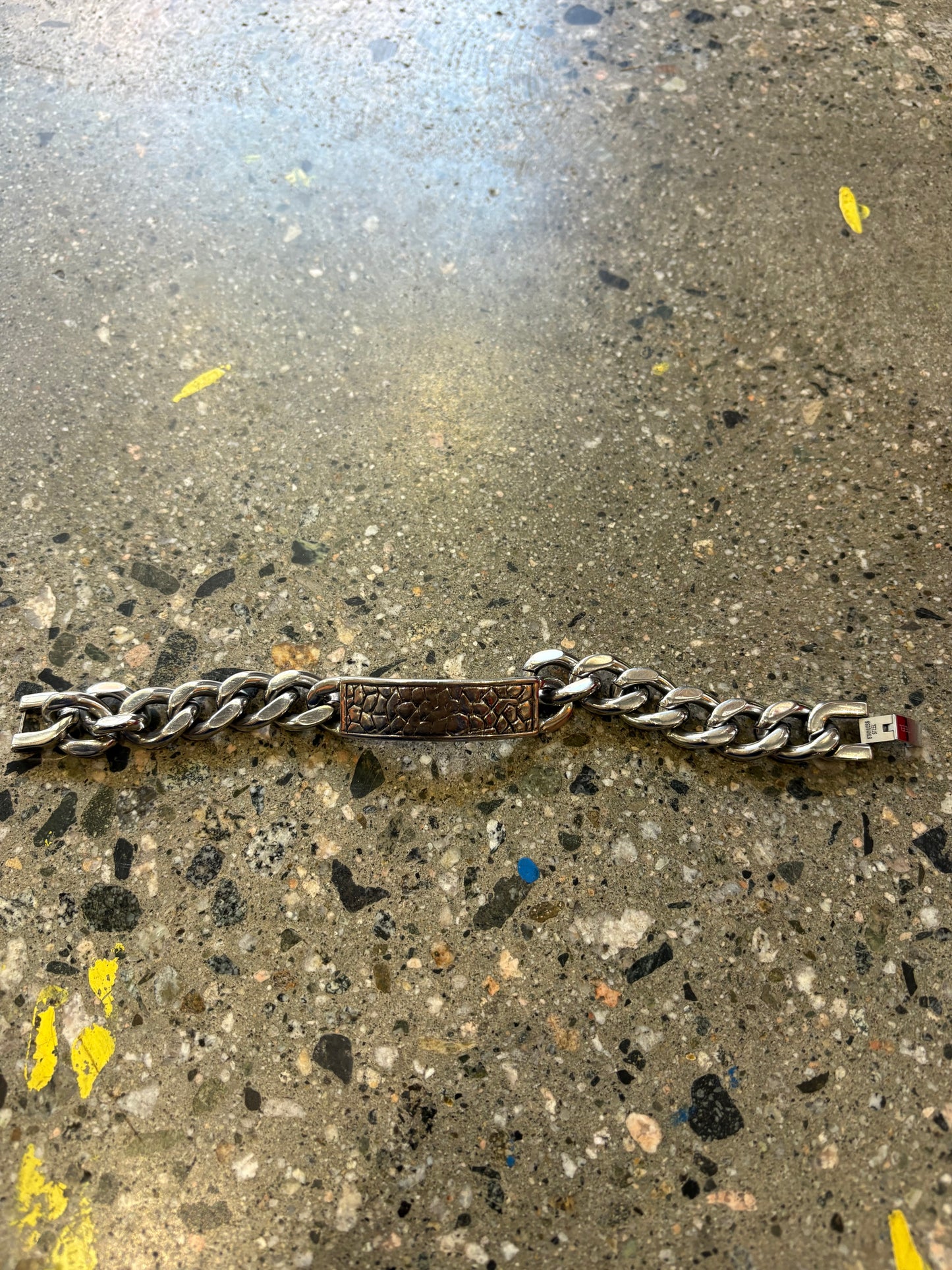 8” Chunky Silver Stainless Steal Gauntlet