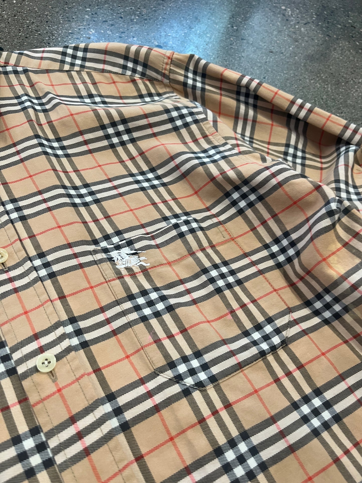 (L) Burberry Novacheck Button Up