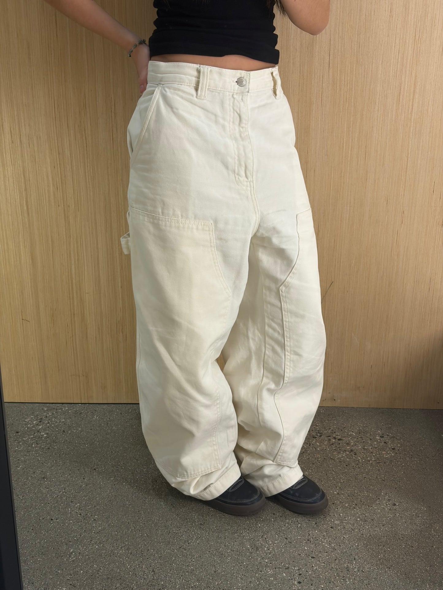 (34”) Stussy White Doubleknees ( Stains )
