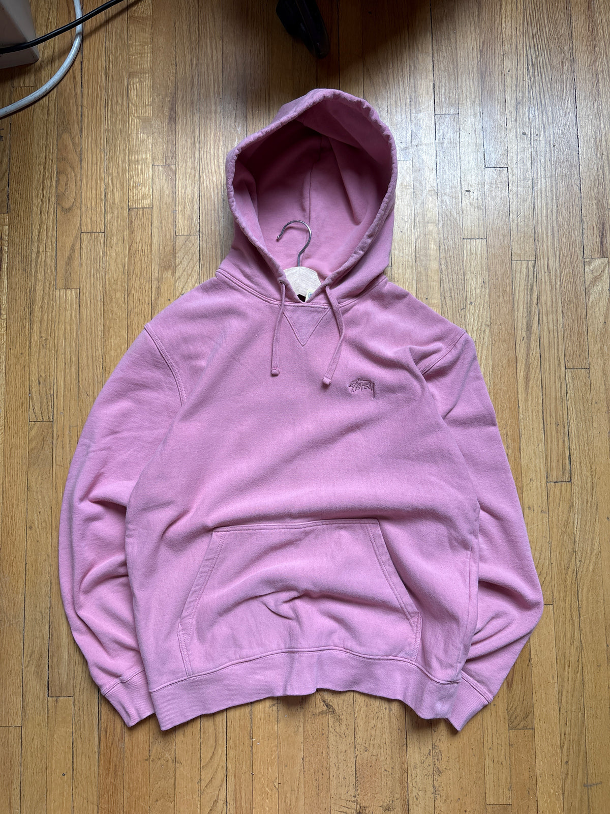 (L) Stussy Baby Pink Tonal Hoodie