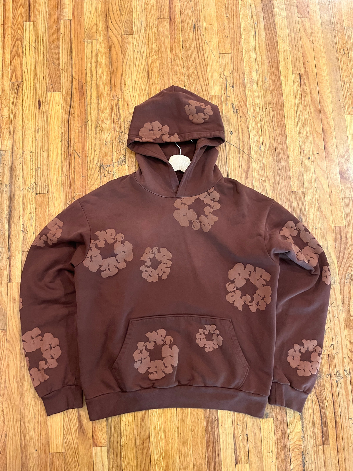 (L) Brown Denim Tears Hoodie