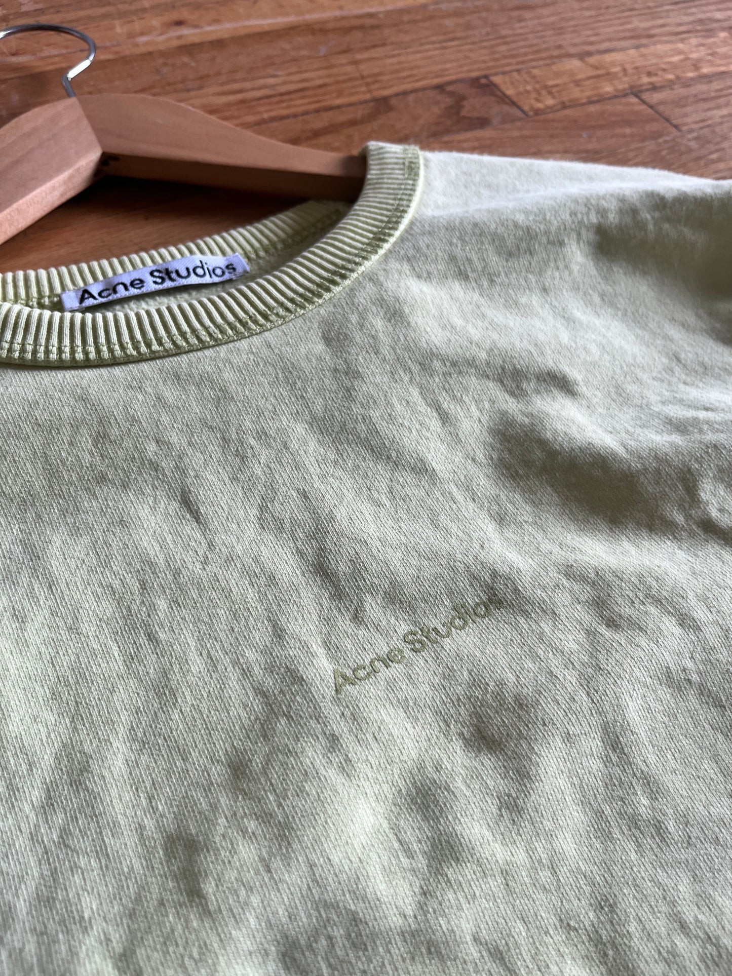 (S) Acne Studios Face Lime Yellow Crewneck