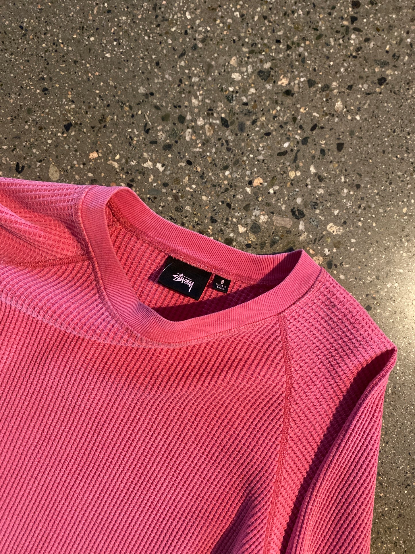 (S) Stussy Pink Waffle Knit Doublesided