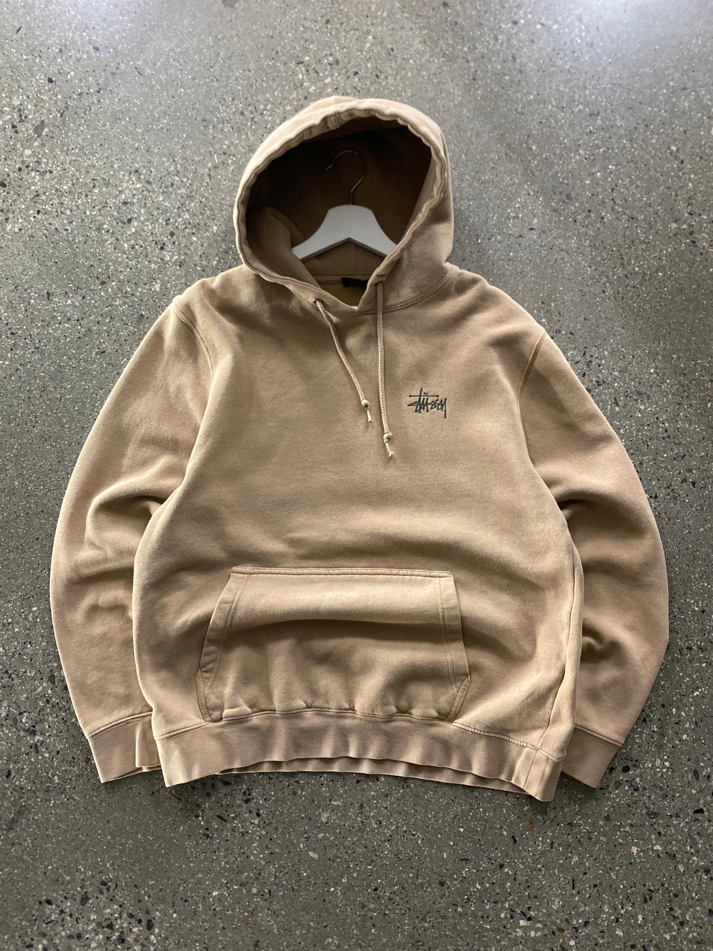 (M/L) Stussy Coffee Color Script Hoodie
