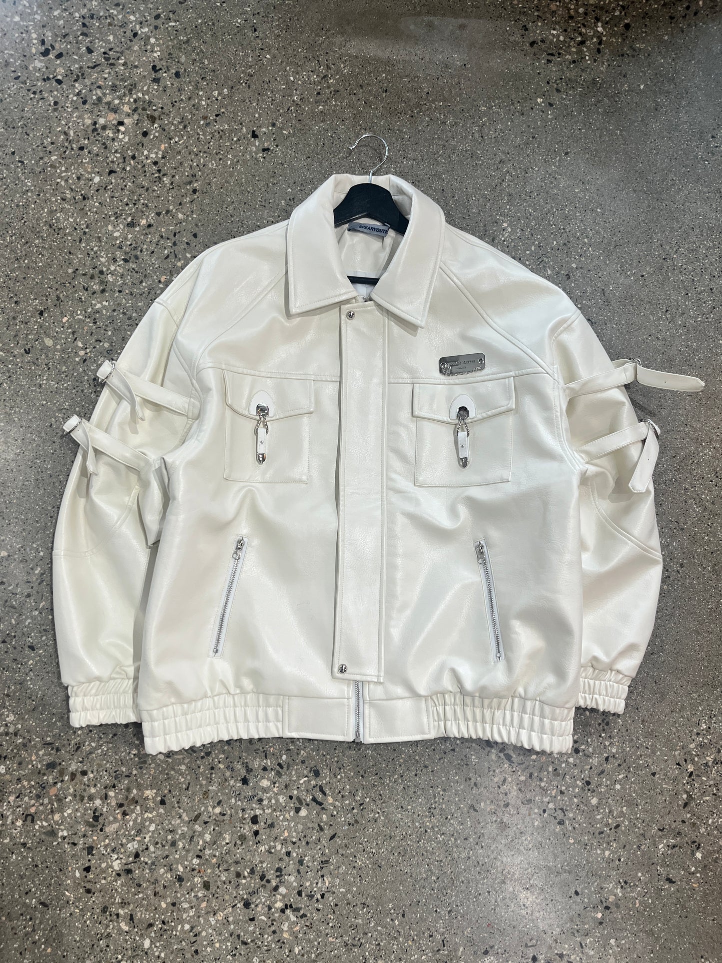(XL) Spearyouth Milky Leather Jacket
