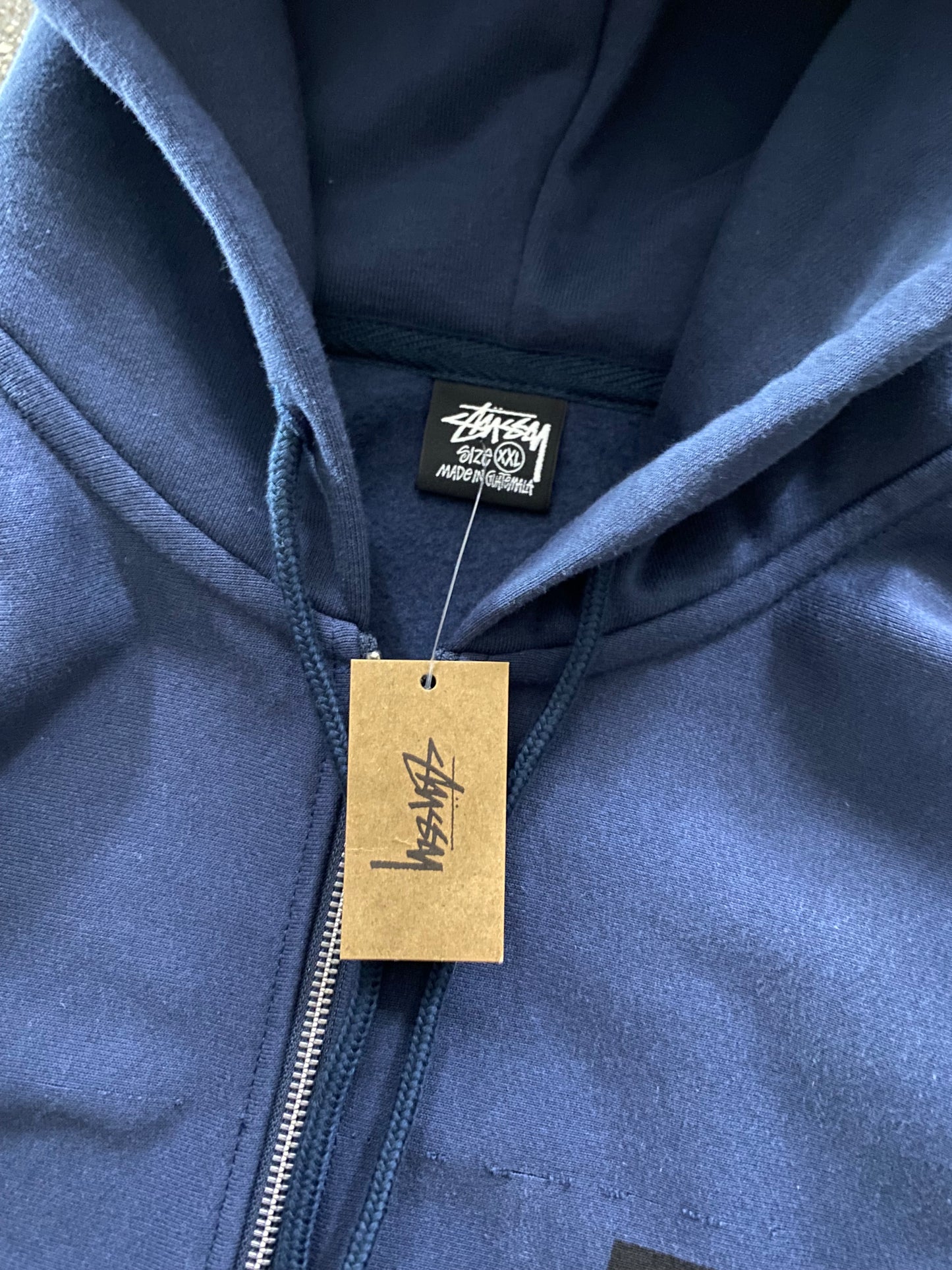 (2X) Stussy Navy Box Crown Zip ( New with Tags)