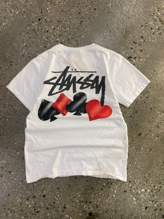 (S) Stussy Deck of Cards Doublesided Tee