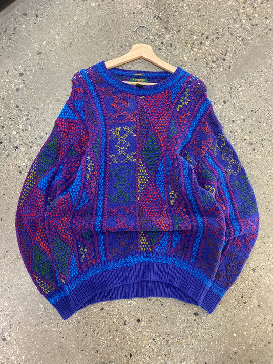(L) Alexander Julian Vibrant Colorful Texture Knit
