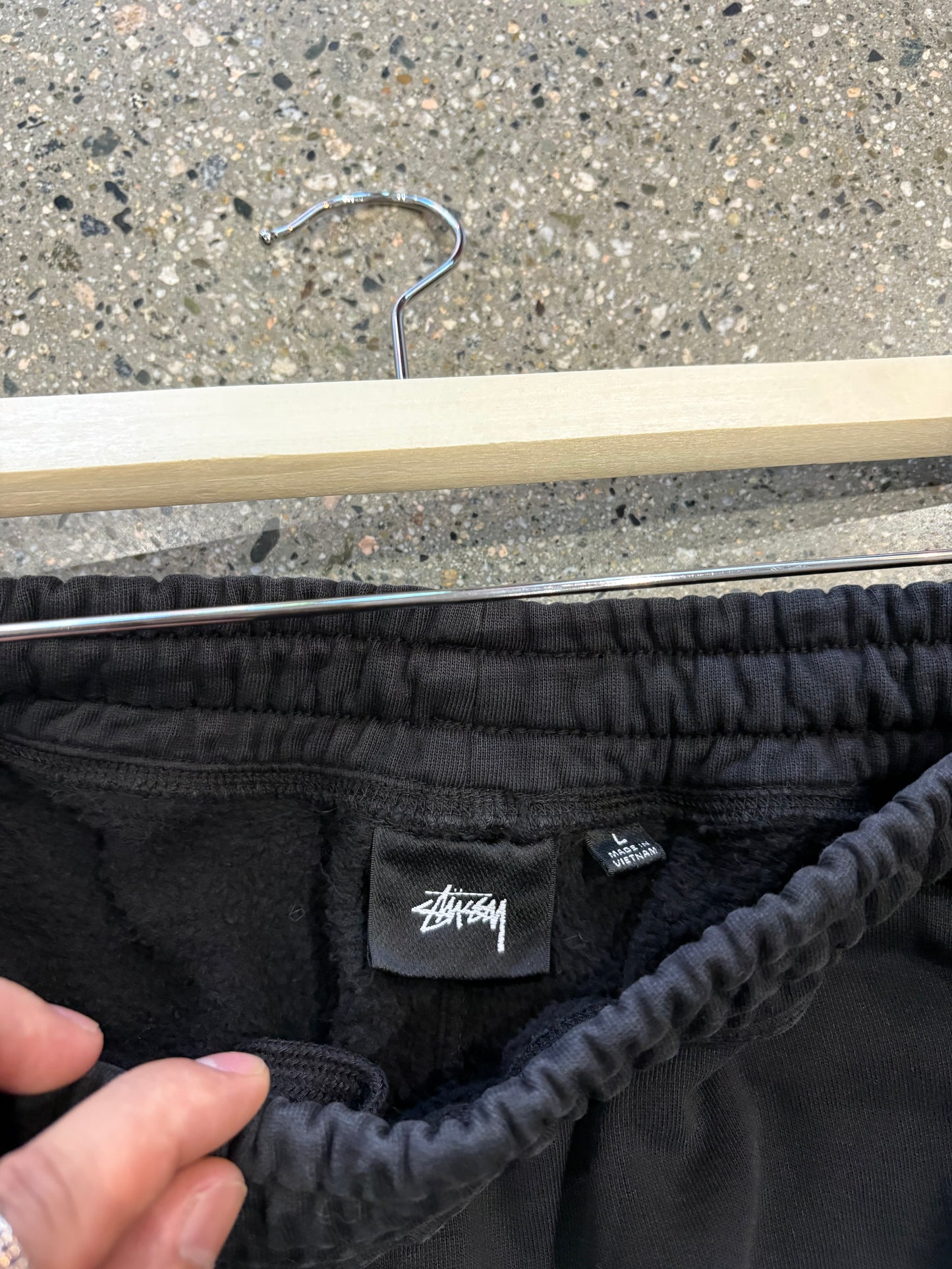 (L) Stüssy Black Script Sweats
