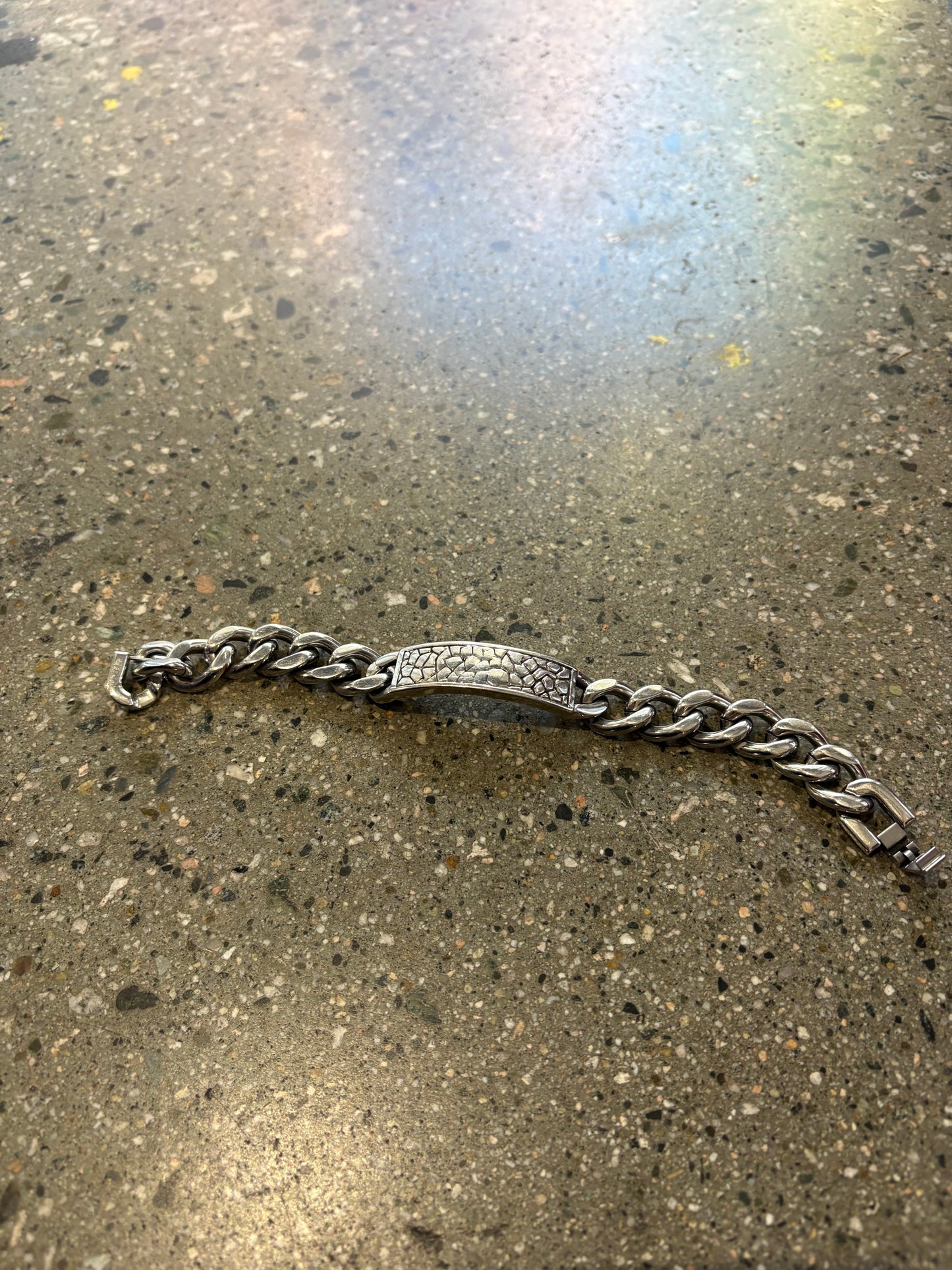 8” Chunky Silver Stainless Steal Gauntlet