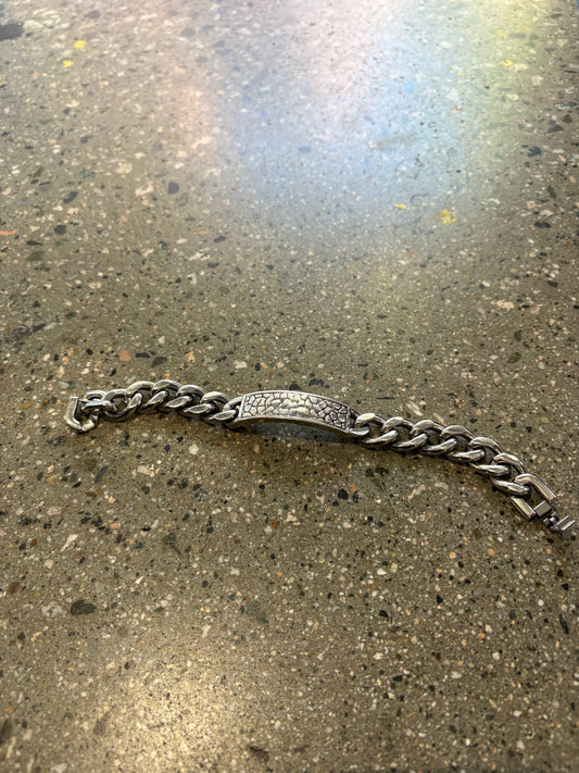 8” Chunky Silver Stainless Steal Gauntlet