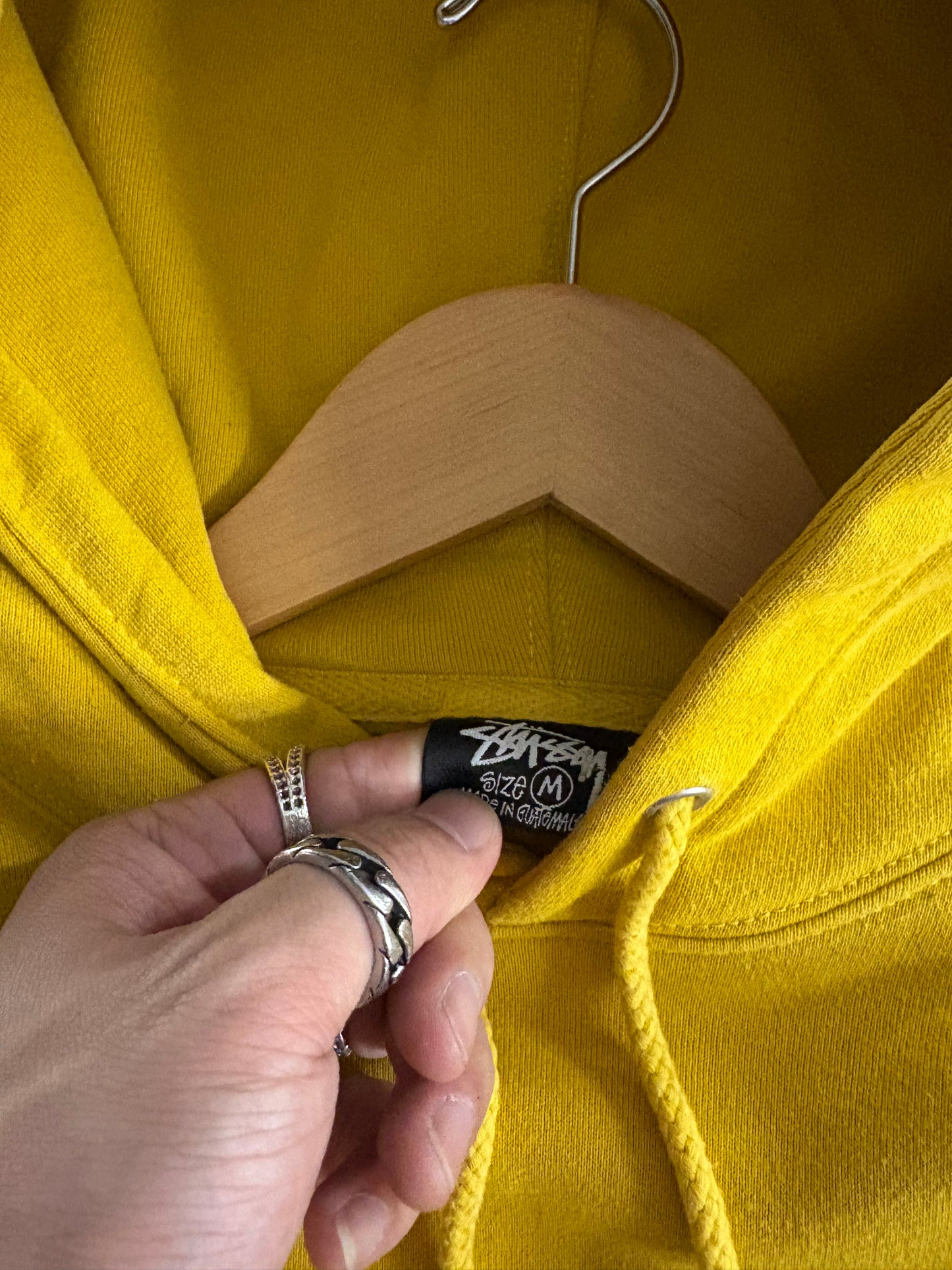 Stussy Yellow Script Hoodie