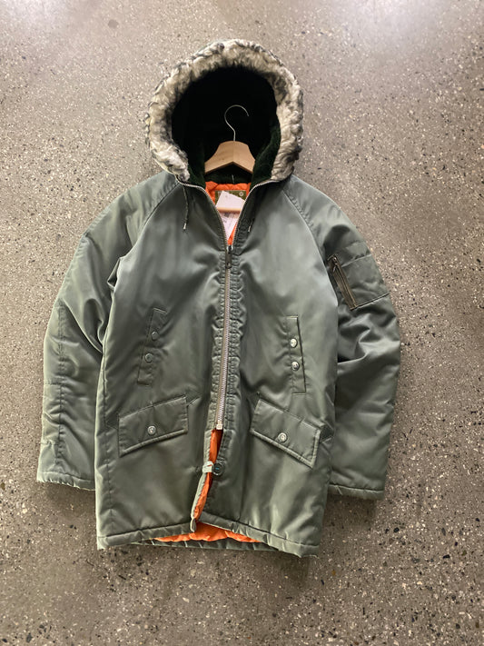 (XS) Vintage long sears jkt with fur