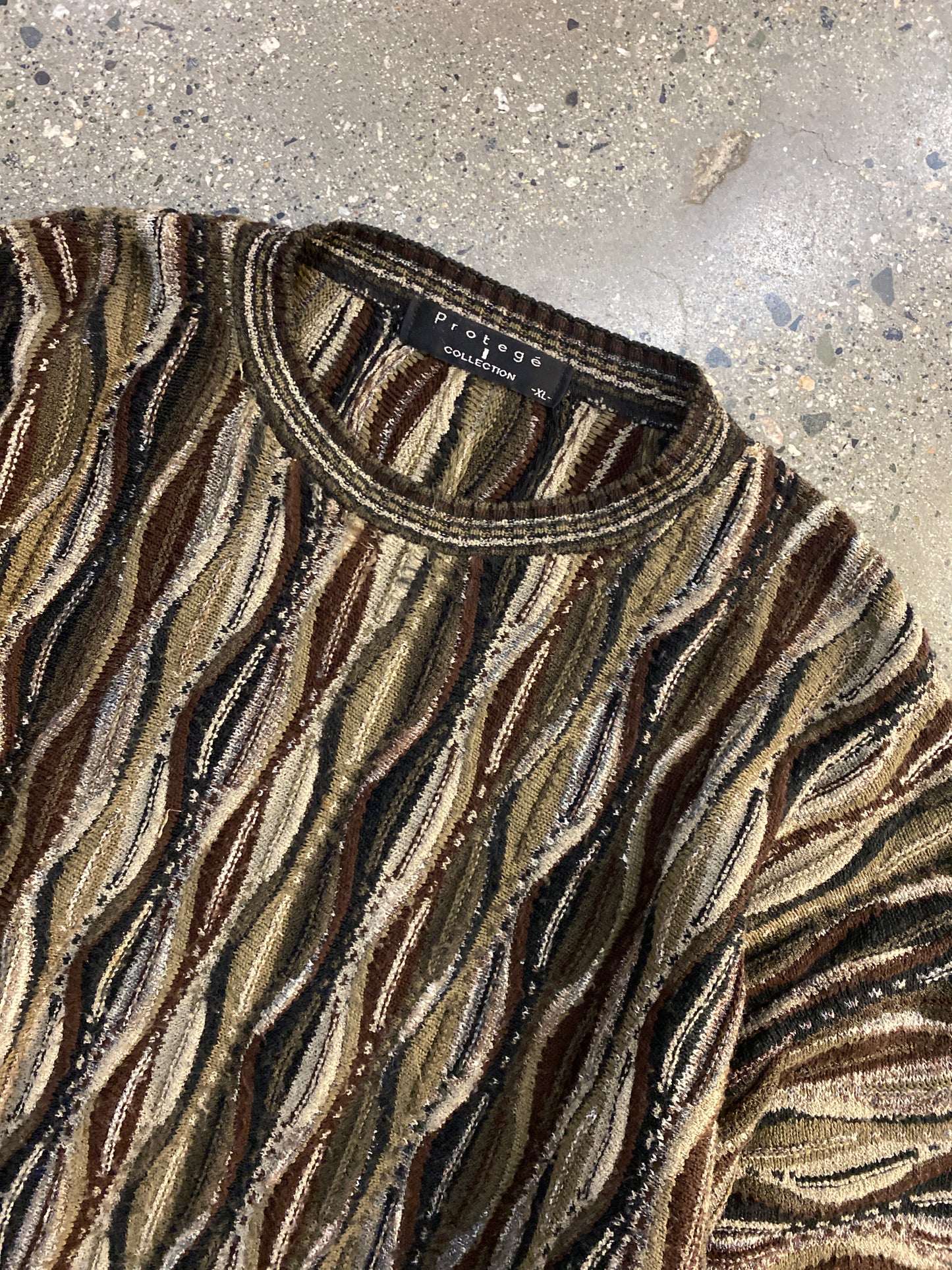 (L/XL) Protege Brown 3D Coogi Style Knit