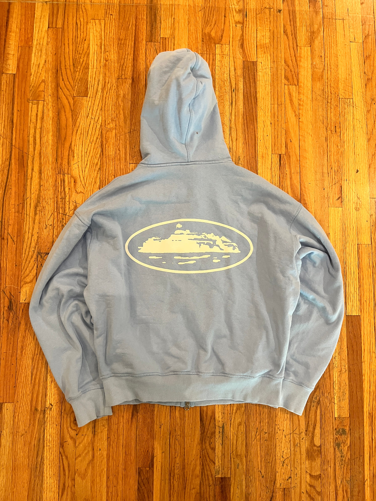 (M) Corteiz Baby Blue Zip Hoodie