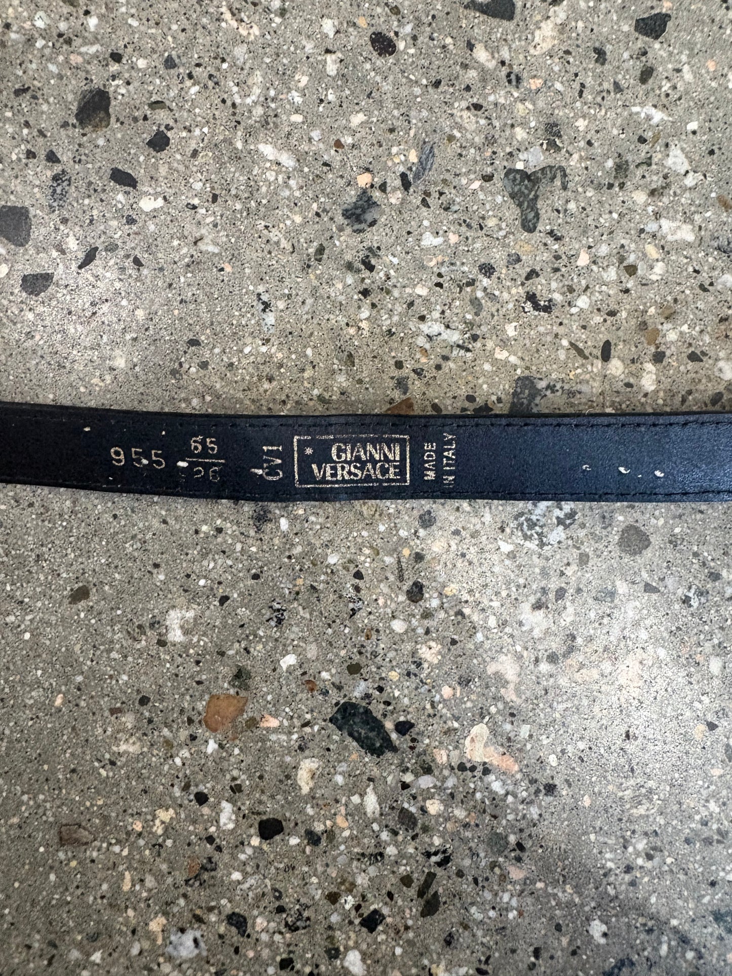 (23” waist) Older Versace Leopard Leather Belt