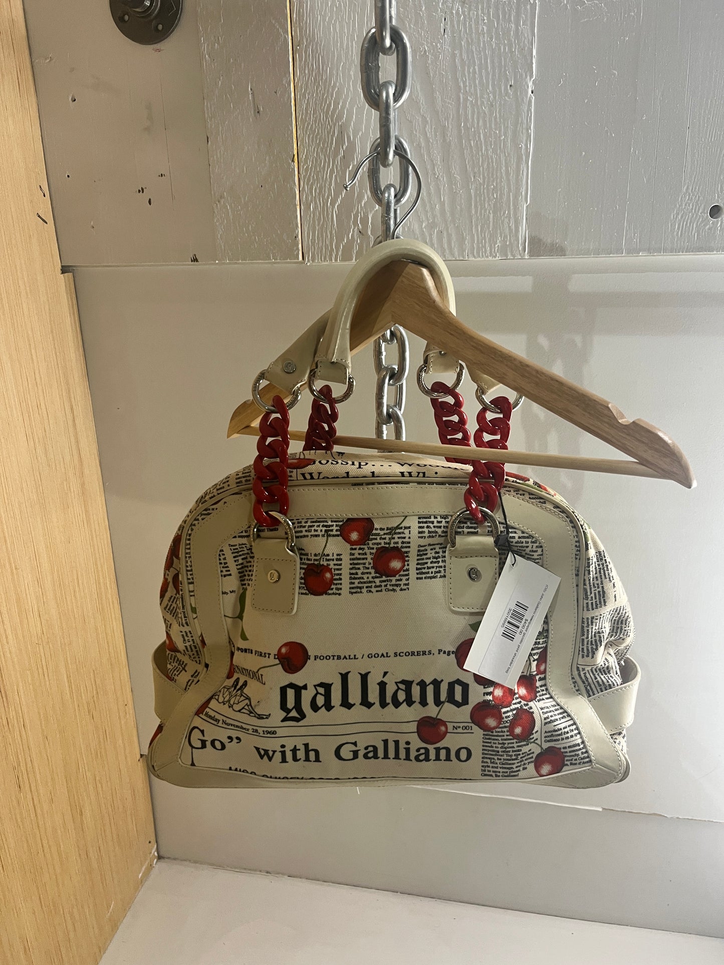 (OS) John Galliano newspaper gazette print shoulder bag