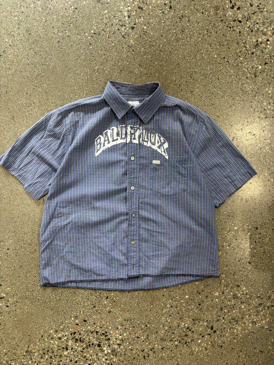 (M) Baldy Spell Out Cropped Camp Shirt