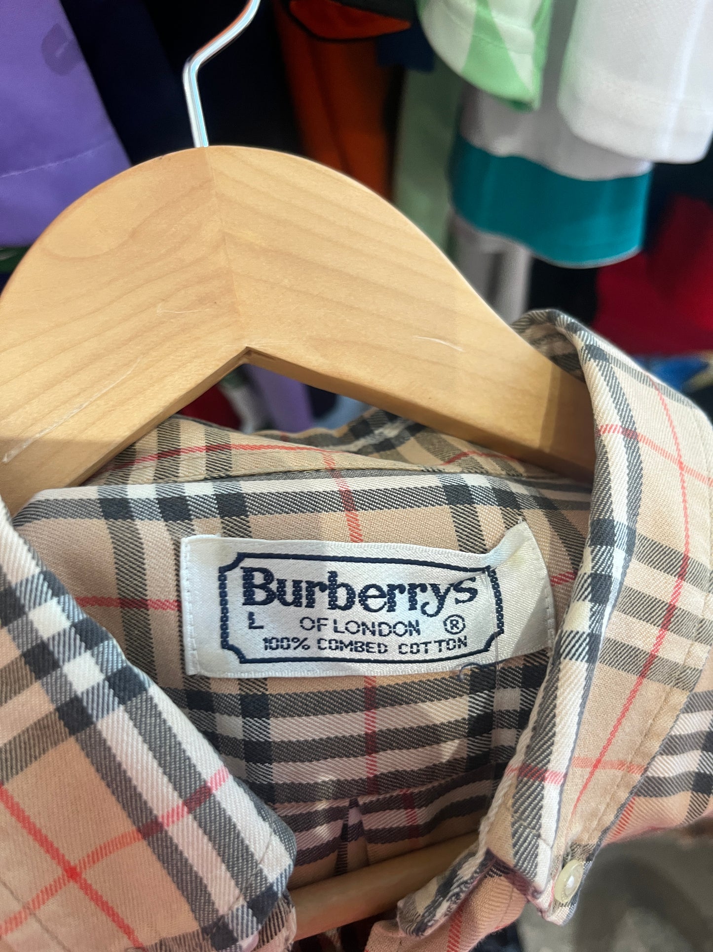 (L) Burberry Novacheck Button Up