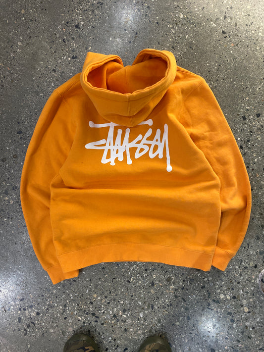 (M) Stussy Orange Script Hoodie