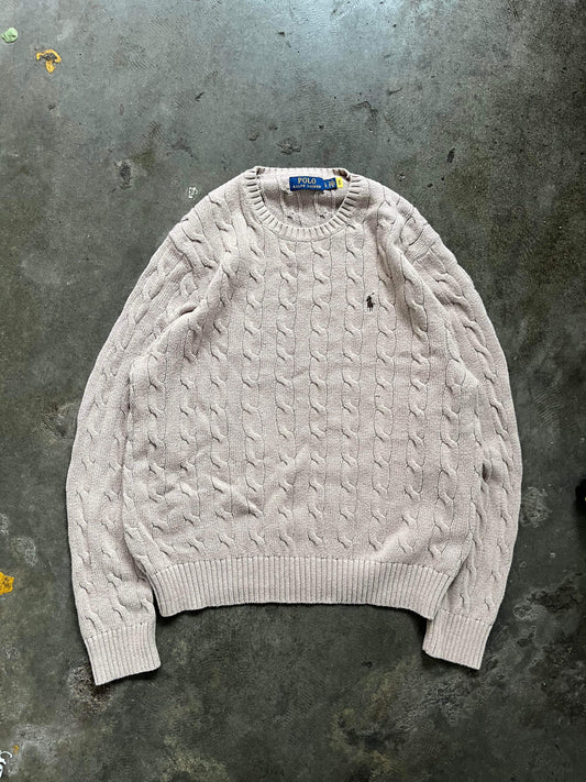 (L) Cream Polo Knit