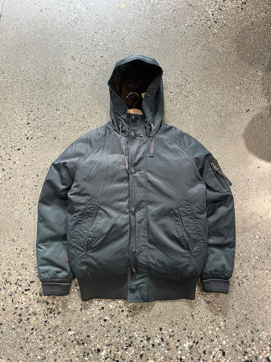 (M) Vintage Levi Military Bomber *zipper issue button works